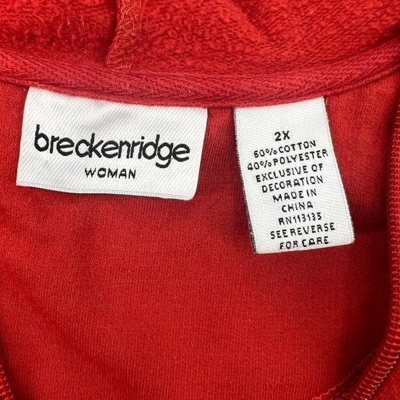 Breckenridge Orange Fall Autumn Leaf Embroidered Hoodie Jacket Size 2X Women's - Picture 2 of 7